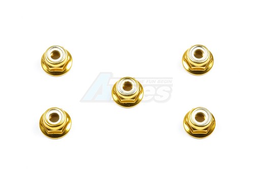 Tamiya Tamiya CC01 Anodized Flange Lock Nuts 4mm (Gold 5pcs)