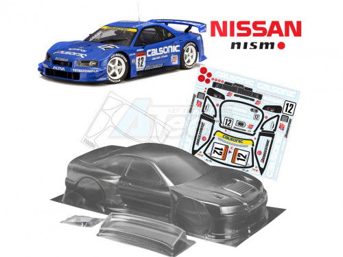 Team C Miscellaneous All 1/10 GTR R34 Width 190mm Body w/ Calsonic Sticker