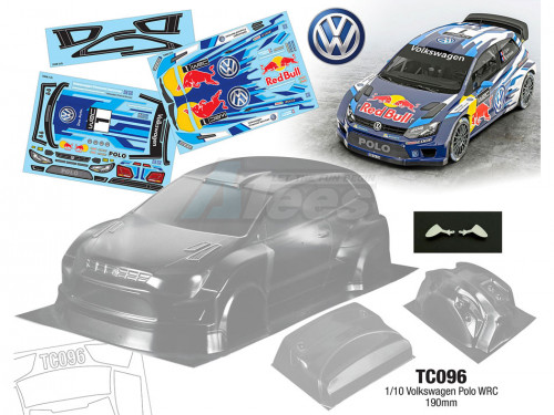 Team C Miscellaneous All 1/10 Volkswagen Polo WRC (190mm) Body w/ Red Bull Sticker