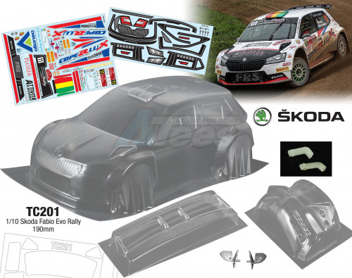 Team C Miscellaneous All 1/10 Skoda Fabio Evo Rally (190mm) w/ 11 Sticker