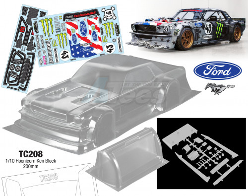 Team C Miscellaneous All 1/10 Hoonicorn Ken Block, 200mm w/ Flag Sticker