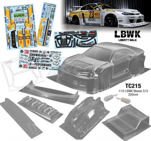 Team C Miscellaneous All 1/10 LBWK Nissan S15 200MM Body with Sticker