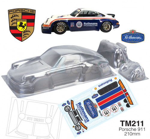 Team C Miscellaneous All 1/10 Mini 911 Wheelbase 210mm Body w/ 541 Sticker