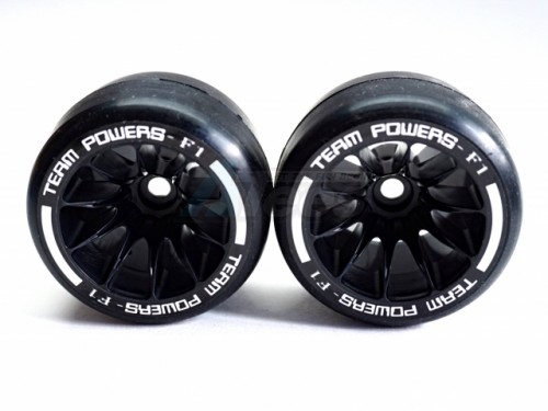Team Powers Miscellaneous All 1:10 F1 Rubber Rear Tire Set - (Pre-Glued Soft 1Set 2Pcs)