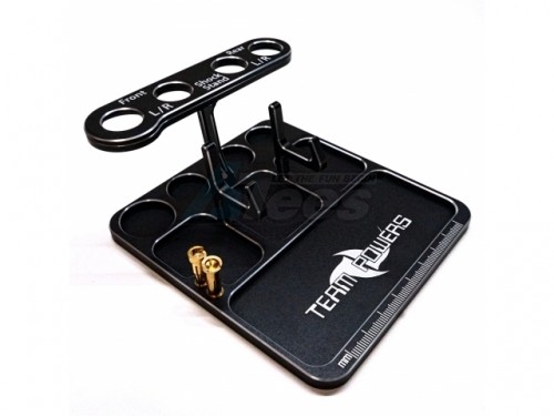 Team Powers Miscellaneous All Aluminum Part Tray w/ Mobile Phone/Damper/Screw Driver holder