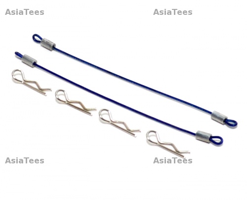 Team Raffee Co. Miscellaneous All 100MM Body Clip Retainer(2) W/ 4 Body Clips For 1/10 Car Blue