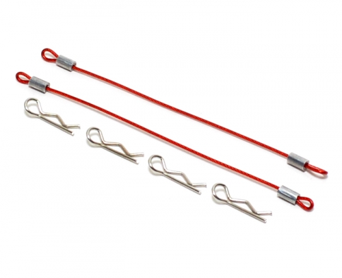 Team Raffee Co. Miscellaneous All 100MM Body Clip Retainer(2) W/ 4 Body Clips For 1/10 Car Red
