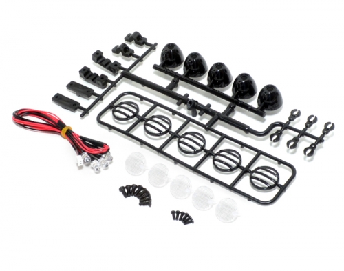 Team Raffee Co. Miscellaneous All 1/10 LED Crawler Roof Light Bar Set (5 Spotlight) Black