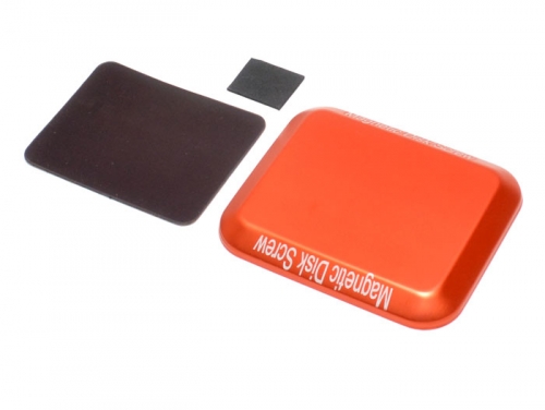 Team Raffee Co. Miscellaneous All Aluminum Screw Tray With Magnetic Pad For RC Car (108MM X88MM) Orange