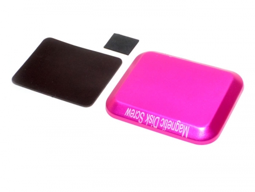 Team Raffee Co. Miscellaneous All Aluminum Screw Tray With Magnetic Pad For RC Car (108MM X88MM) Pink