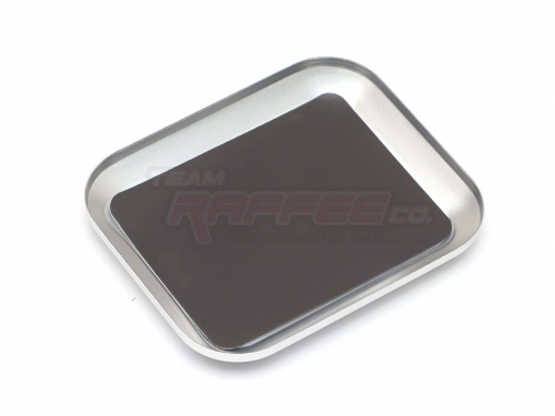 Team Raffee Co. Miscellaneous All Aluminum Screw Tray With Magnetic Pad For RC Car (108MM X88MM) Silver