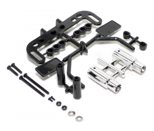 Team Raffee Co. Miscellaneous All Realistic RC Exhaust Tuned Pipe W/accessories Silver
