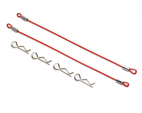 Team Raffee Co. Miscellaneous All 120MM Body Clip Retainer(2) W/ 4 Body Clips For 1/10 Car Red