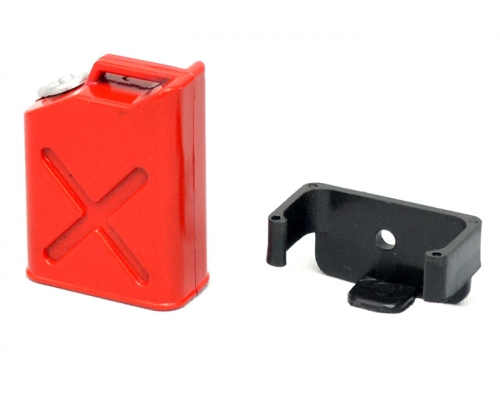 Team Raffee Co. Miscellaneous All RC Scale Accessories - Fuel Bottle Gasoline Tank with Mount Red