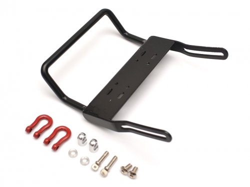 Team Raffee Co. Axial SCX10 Steel Front Bumper A With Towing Hooks - 1 Set Black