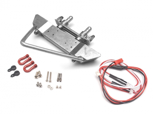 Team Raffee Co. Axial SCX10 Realistic Metal Front Bumper with Towing Hooks - 1 Set Silver