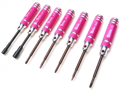 Team Raffee Co. Miscellaneous All Mini Tools Set (7pcs) 1 Set With Carrying Bag Pink