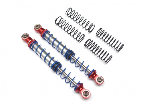 Team Raffee Co. Miscellaneous All Aluminum Double Spring Shocks 110mm (2) for Crawlers Red
