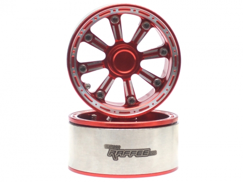 Team Raffee Co. Miscellaneous All Gemini™ 1.9 High Mass Beadlock Aluminum Wheels Spoke-8 (2) Red