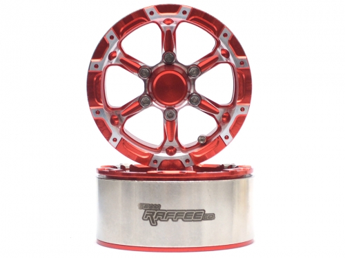 Team Raffee Co. Miscellaneous All Gemini™ 1.9 High Mass Beadlock Aluminum Wheels Spoke-6 (2) Red