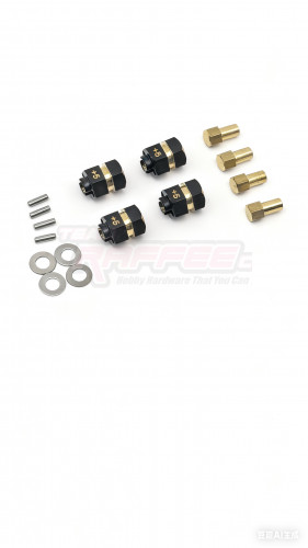 Team Raffee Co. Axial SCX24 Brass Wheel Weight +5mm Hubs (4)