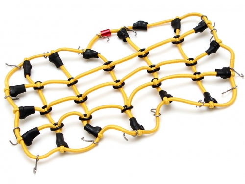 Team Raffee Co. Miscellaneous All Scale Accessories Elastic Luggage Net with Hooks 20x12cm for RC Crawler & Truck Yellow