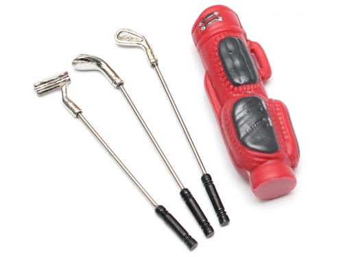 Team Raffee Co. Miscellaneous All Scale Accessories - Golf Set & Stand Bag Red