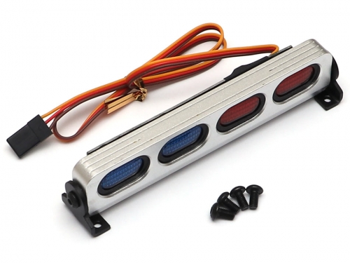 Team Raffee Co. Miscellaneous All Multi Function Aluminum LED Light Bar 5 Modes for 1/10 1/8 Rock Racing Red & Blue