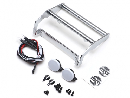 Team Raffee Co. Traxxas TRX-4 CNC Aluminum Front Bumper with LED for TRX4 Ford Bronco Silver