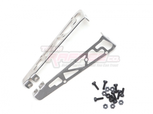 Team Raffee Co. Miscellaneous All 1/10 Adjustable Stainless Steel Rear Wing Spoiler Stand Type E Silver