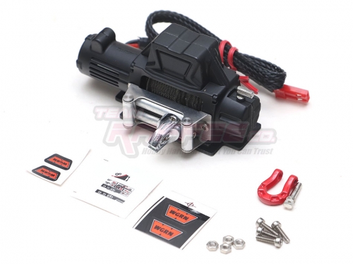 Team Raffee Co. Miscellaneous All 1/10 Scale Alloy Winch for RC Crawler 6-12V Black