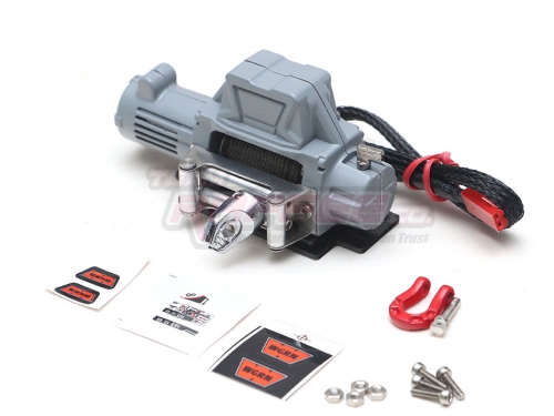 Team Raffee Co. Miscellaneous All 1/10 Scale Alloy Winch for RC Crawler 6-12V Gun Metal