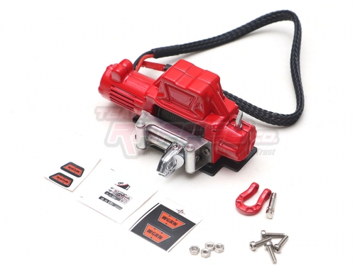 Team Raffee Co. Miscellaneous All 1/10 Scale Alloy Winch for RC Crawler 6-12V Red