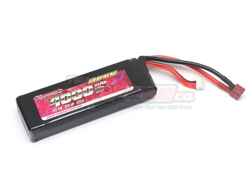 Team Raffee Co. Miscellaneous All 11.1V Low-Profile 4000mAh 45C Graphene 3S LiPo Soft Case Battery Pack Deans T Plug