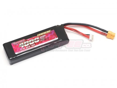 Team Raffee Co. Miscellaneous All 11.1V Low-Profile 4000mAh 45C Graphene 3S LiPo Soft Case Battery Pack XT60 Plug