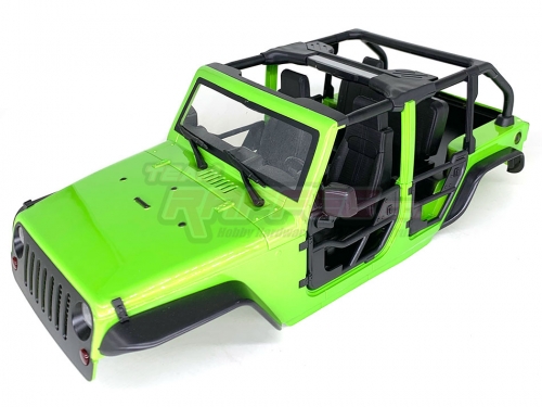 Team Raffee Co. Miscellaneous All Rubicon Hard Body w/ Full Tube Doors & Open-Top for 1/10 Crawler 313mm Green
