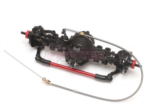 Team Raffee Co. Miscellaneous All 1/14 Assembled Metal Front Through Axle w/ Differential Lock for Tamiya 8x8 Truck Black