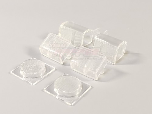 Team Raffee Co. Miscellaneous All Transparent Light Lenses Set for TRC/302457 & TRC/302550 Rover SUV First Gen Hard Body