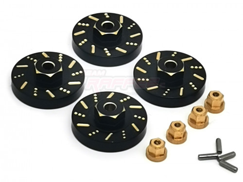 Team Raffee Co. Axial SCX24 Brass Wheel Weight +5mm Hubs (4)