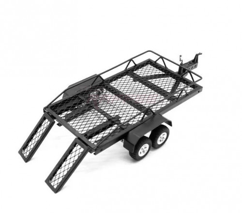 Team Raffee Co. Miscellaneous All 1/24 Scale Metal Dual Axle Trailer Black