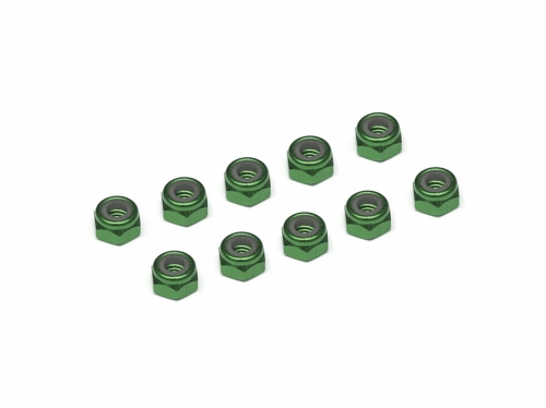 Team Raffee Co. Miscellaneous All 3MM Aluminum Lock Nuts - 10 pcs Dark Green