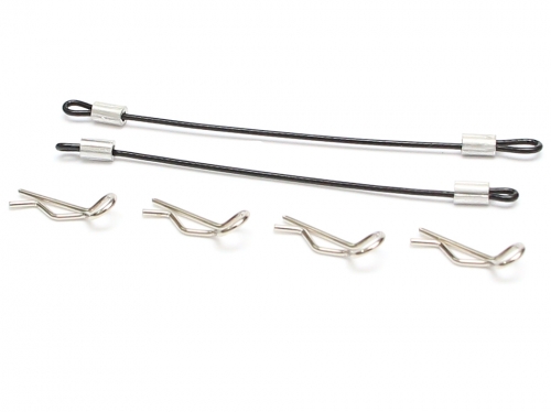 Team Raffee Co. Miscellaneous All 1/10 Car Body Clip with 80mm Cable (4) Black