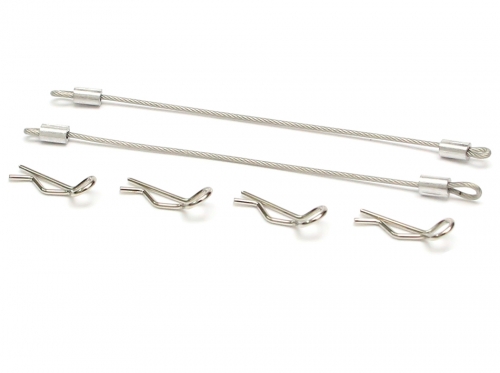 Team Raffee Co. Miscellaneous All 1/10 Car Body Clip with 80mm Cable (4) Gun Metal