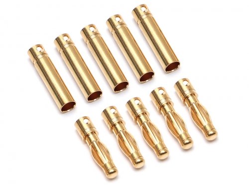 Team Raffee Co. Miscellaneous All 4mm Gold Banana Bullet Plug Male & Female (10pc)