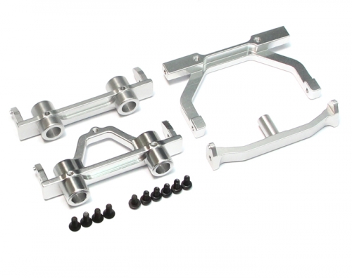 Team Raffee Co. Axial SCX10 Aluminum Front & Rear Bumper Set - 1 Set Silver
