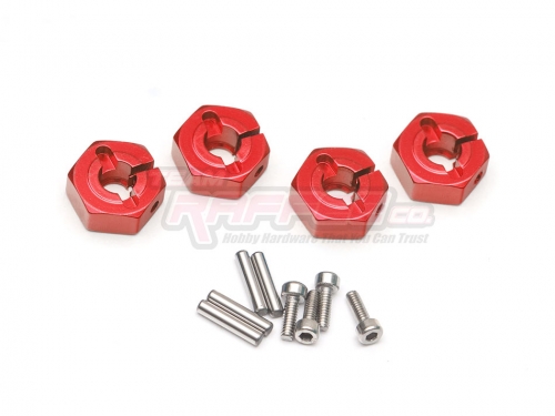Team Raffee Co. Tamiya TT-02 12mm Wheel Hex. Hub with Locker / (4) Red