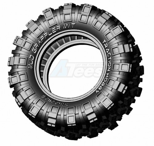 Traction Hobby Traction Hobby Founder II Mud Grappler All Terrain Crawler Tire 5.3*2.2 R2.6 (2) Super Soft