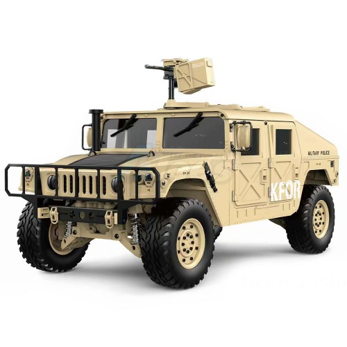 TRASPED TRASPED HG-P408 HG P408 1/10 4WD 2.4G 16CH 30+km/h US Military Truck Crawler w/ LED Light & Engine Sound Module ARTR Desert Yellow