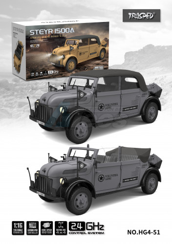 TRASPED Miscellaneous All 1/18 STEYR Command Vehicle RTR w/LED Light & Engine Sound Module ARTR Gray