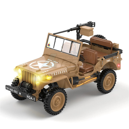 TRASPED Miscellaneous All 1/14 2.4G 4WD Willys with LED Light & Engine Sound Module and Winch RTR Desert Yellow